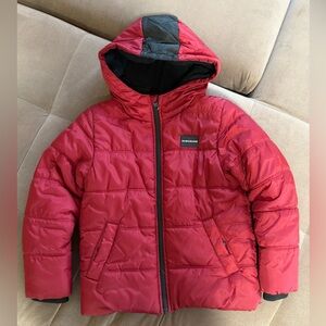 Calvin Klein Kids Red Puffer Jacket for 7 years old boys.